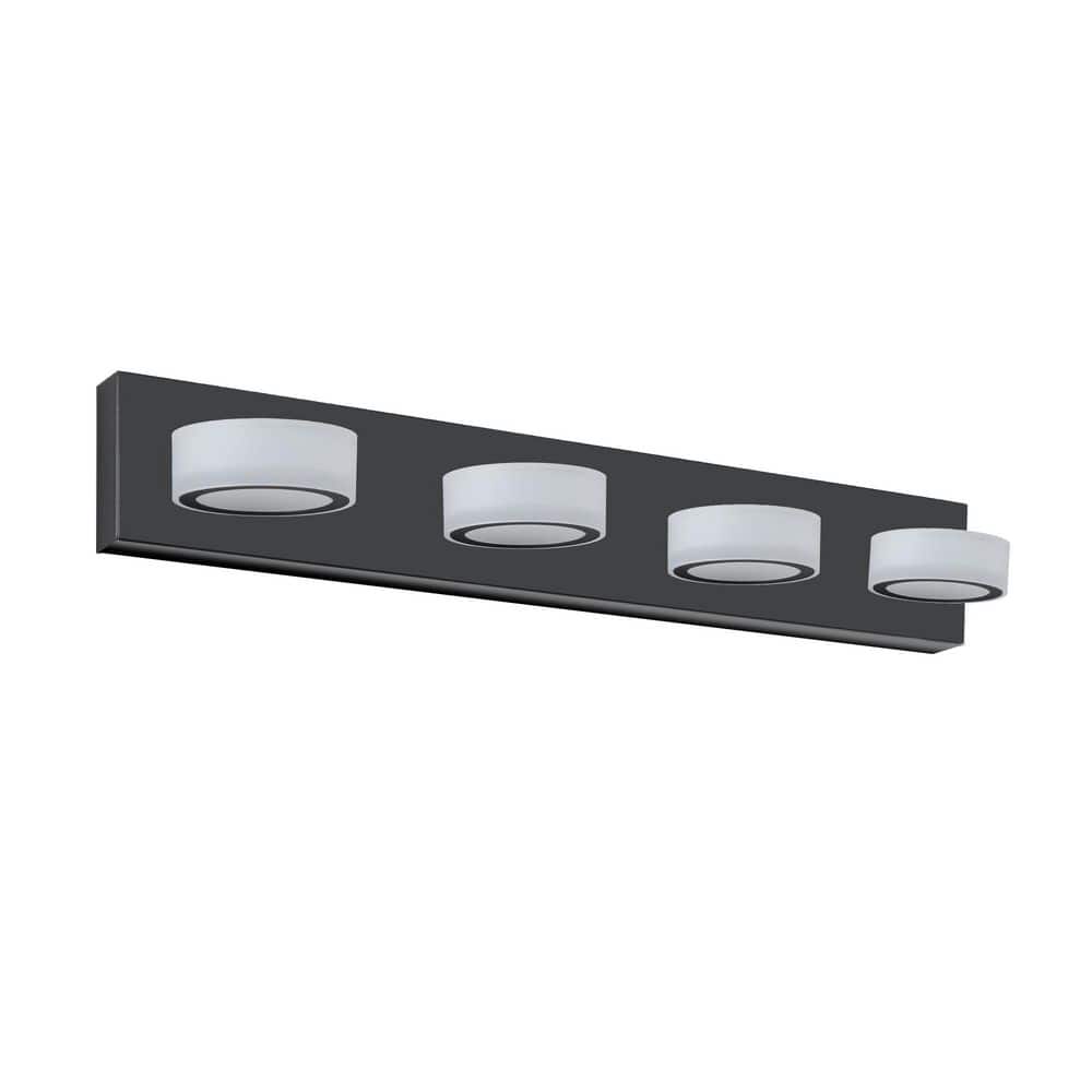 29 in. 4-Light Modern Black LED Vanity Light Bar with Acrylic Shades for Mirror, Shower, and Bathroom Decor price history on PriceWatchPro