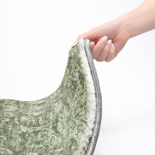 Dream Shag Premium Machine Washable Abstract ADS40 Green 5 ft. x 7 ft. 6 in. Area Rug