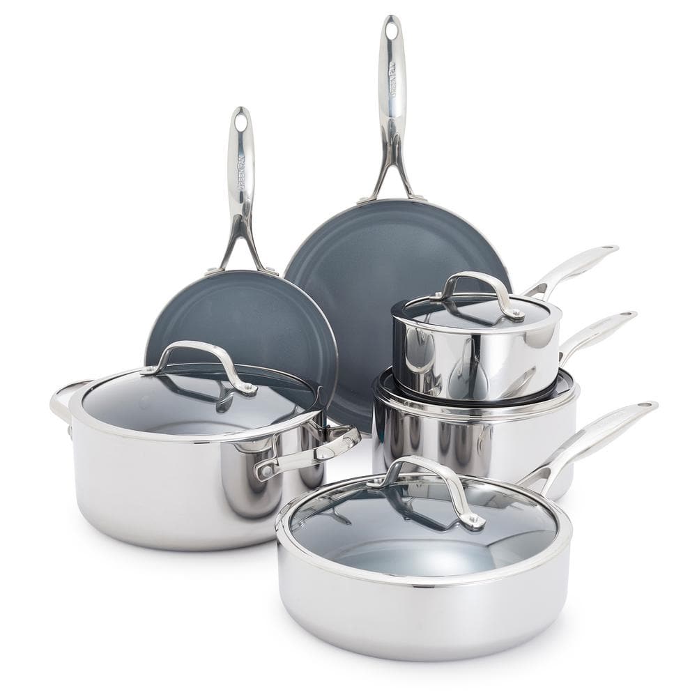 Valencia Pro Stainless Steel 10-Piece Nonstick Cookware Set