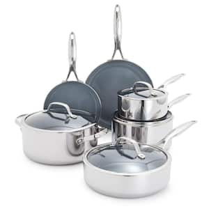 Valencia Pro 10-Piece Stainless Steel Ceramic Nonstick Cookware Set