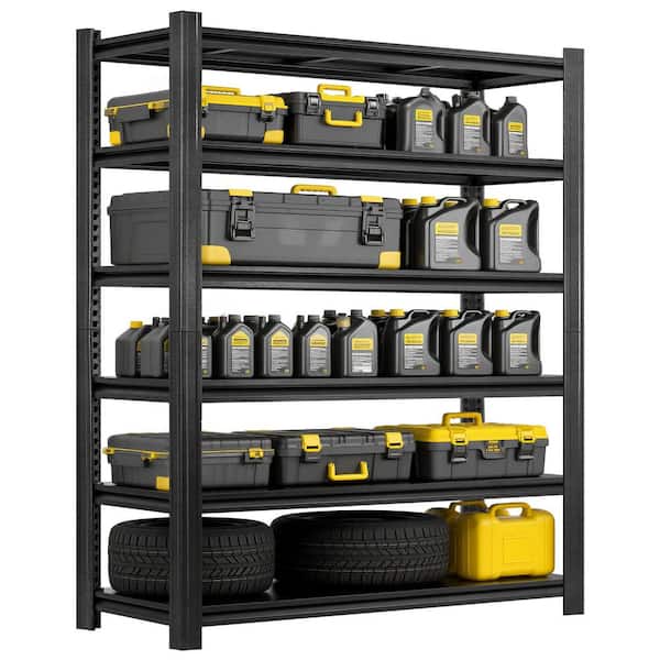 6-Shelf Heavy Duty Steel Adjustable Garage Storage Shelving Unit in Black (48 in. W x 84 in. H x 18 in. D)
