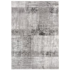 Craft Gray/Dark Gray 7 ft. x 9 ft. Plaid Abstract Area Rug