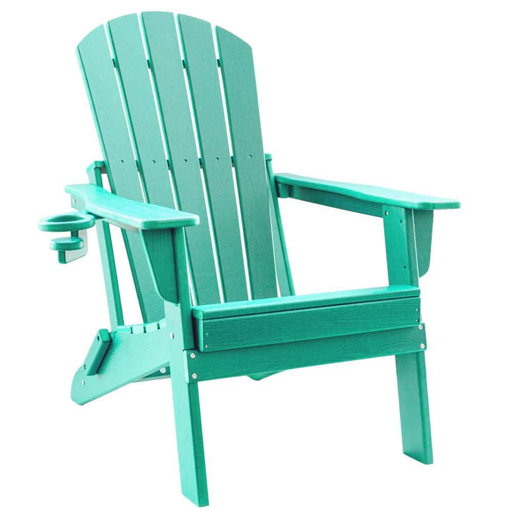 HDPE Aruba Blue Folding Adirondack Chair with Cup Holder, Weather-Resistant, Low Maintenance, Supports up to 400 lbs. price history on PriceWatchPro