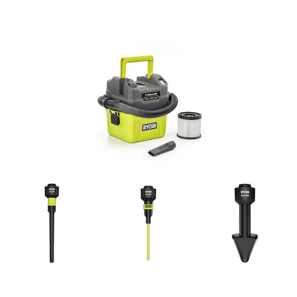 ONE+ 18V Cordless 1 Gal. Wet/Dry Vacuum (Tool Only) with Extended and Micro-Crevice Tools plus Dust Brush Combo