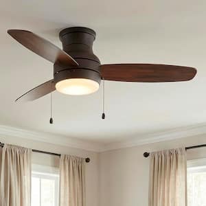 Ashby Park 44 in. White Color Changing Integrated LED Bronze Ceiling Fan with Light Kit and 3 Reversible Blades