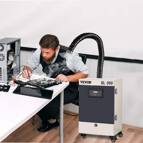 330-Watt Solder Fume Extractor 270 CFM Smoke Absorber 6-Stage Filters 5 Speeds with Wireless Remote Control for Welding