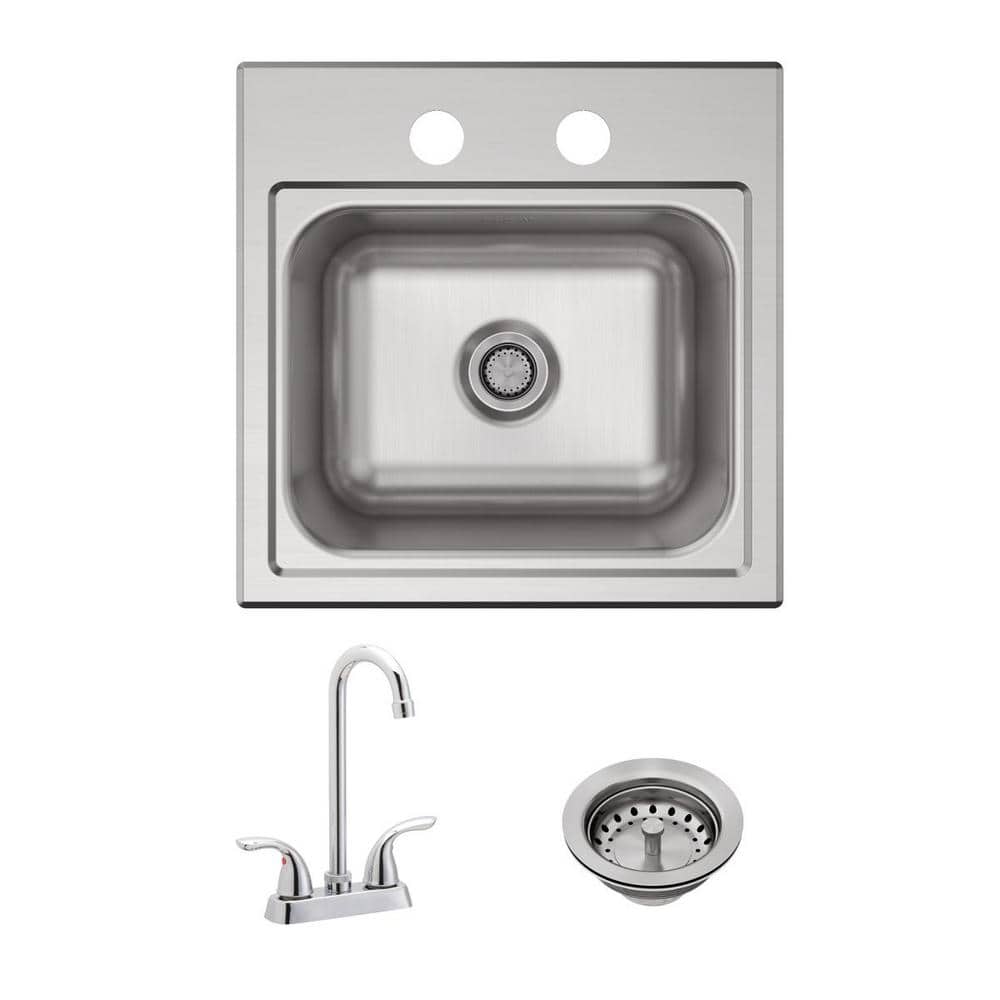 UPC 094902132495 product image for Parkway 15 in. Drop-in 1-Bowl 20-Gauge  Stainless Steel Sink w/ Faucet | upcitemdb.com