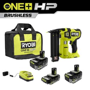 ONE+ 18V Lithium-Ion 2.0 Ah, 4.0 Ah, and 6.0 Ah HIGH PERFORMANCE Batteries & Charger Kit w/ HP Brushless Brad Nailer
