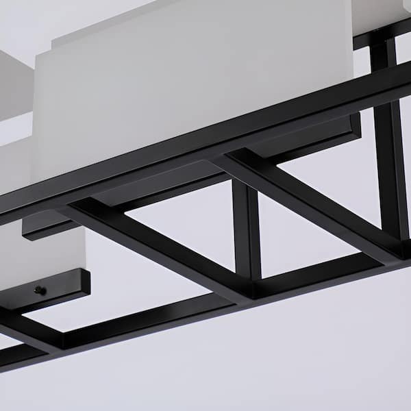 Redvers 4-Light dimmable Integrated LED Black Rectangle Caged 
