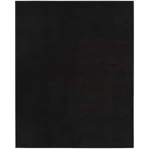Essentials 10 ft. x 14 ft. Black Solid Contemporary Indoor/Outdoor Patio Area Rug