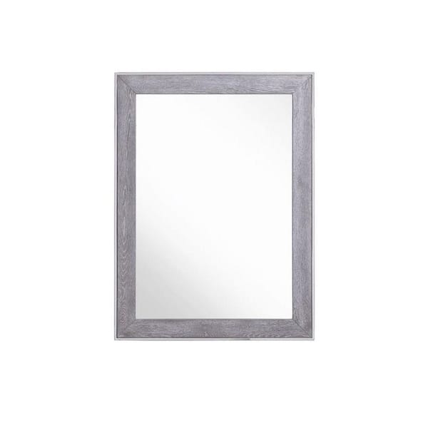 Arlene Grey Elm 30 in. W x 40 in. H Modern Rectangle Stainless Steel Framed Mirror