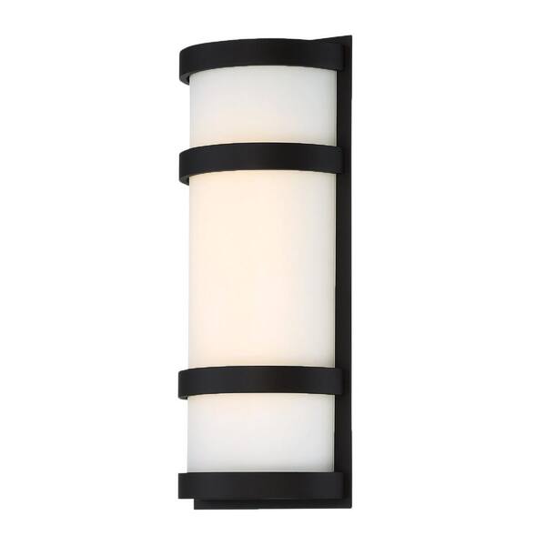 WAC Lighting Latitude 14 in. Black Integrated LED Outdoor Wall Sconce,  3000K WS-W52614-BK - The Home Depot