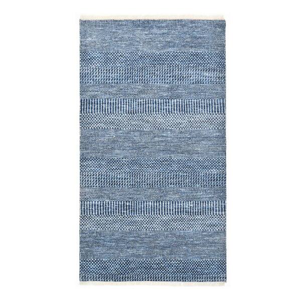 Solo Rugs Pia Contemporary Blue 9 ft. x 12 ft. Handmade Area Rug