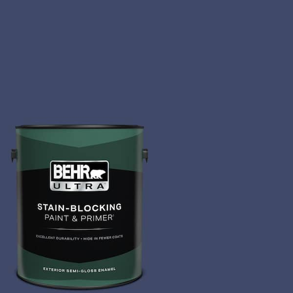 BEHR ULTRA 1 gal. #PPU15-01 Nobility Blue Semi-Gloss Enamel Exterior Paint & Primer