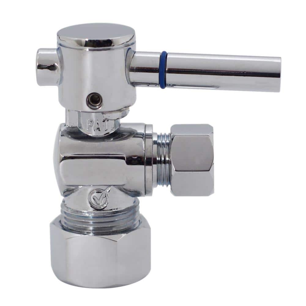 5/8 in. IPS x 3/8 in. O. D. Compression Outlet Angle Stop with 1/4-Turn Lever Handle, Polished Chrome price history on PriceWatchPro