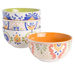 Tierra 20 fl.oz Assorted Color Stoneware 6 in. Cereal Bowls (Set of 4)