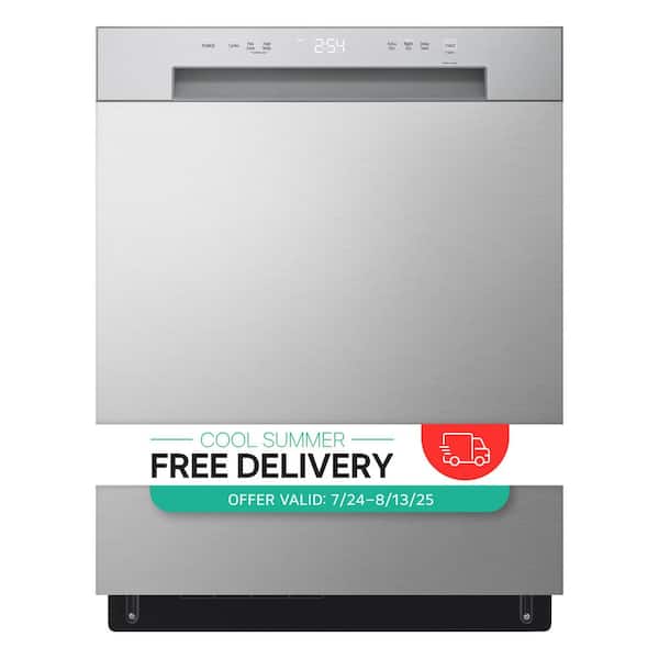 24 in. Stainless Look Front Control Dishwasher with Stainless Steel Tub and SenseClean