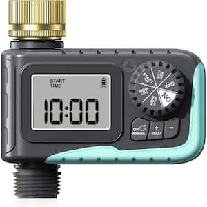 Brass Swivel Sprinkler Timer-Programmable, 1-Outlet, Rain Delay, Manual Watering, Digital Irrigation for Garden/Lawn