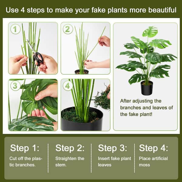 28 H inch. Green Artificial Plants with Planter for Home Office Decor  YYC1RVFM4H - The Home Depot