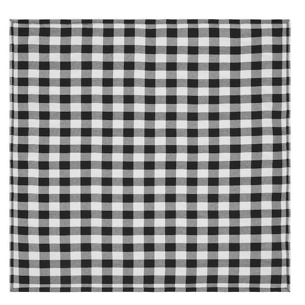 Annie 40 in. W x 40 in. L Black Buffalo Check Cotton Blend Tablecloth Topper