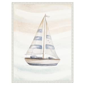"Ocean Oasis Little Sail I" by Patricia Pinto 1-Piece Floater Frame Giclee Coastal Canvas Art Print 24 in. x 18 in.
