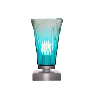 Quincy 8.75 in. Graphite Accent Lamp with Glass Shade