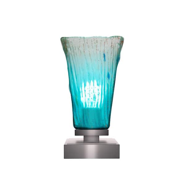 Unbranded Quincy 8.75 in. Graphite Accent Lamp with Glass Shade