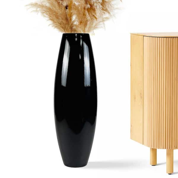 27.5 in. Tall Floor Vase, Sturdy Resin Black Vase for Living Room Decor ( 70CM) W22777