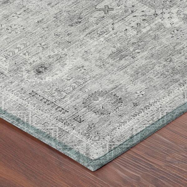 Chantille Machine Washable Indoor/Outdoor Abstract ACN2809 Silver 10 ft. x 14 ft. Area Rug