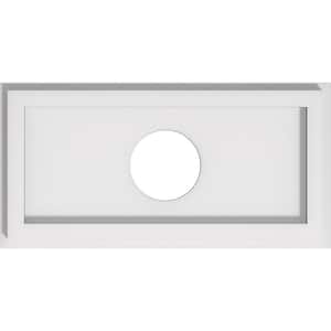 1 in. P X 14 in. W X 7 in. H X 3 in. ID Rectangle Architectural Grade PVC Contemporary Ceiling Medallion