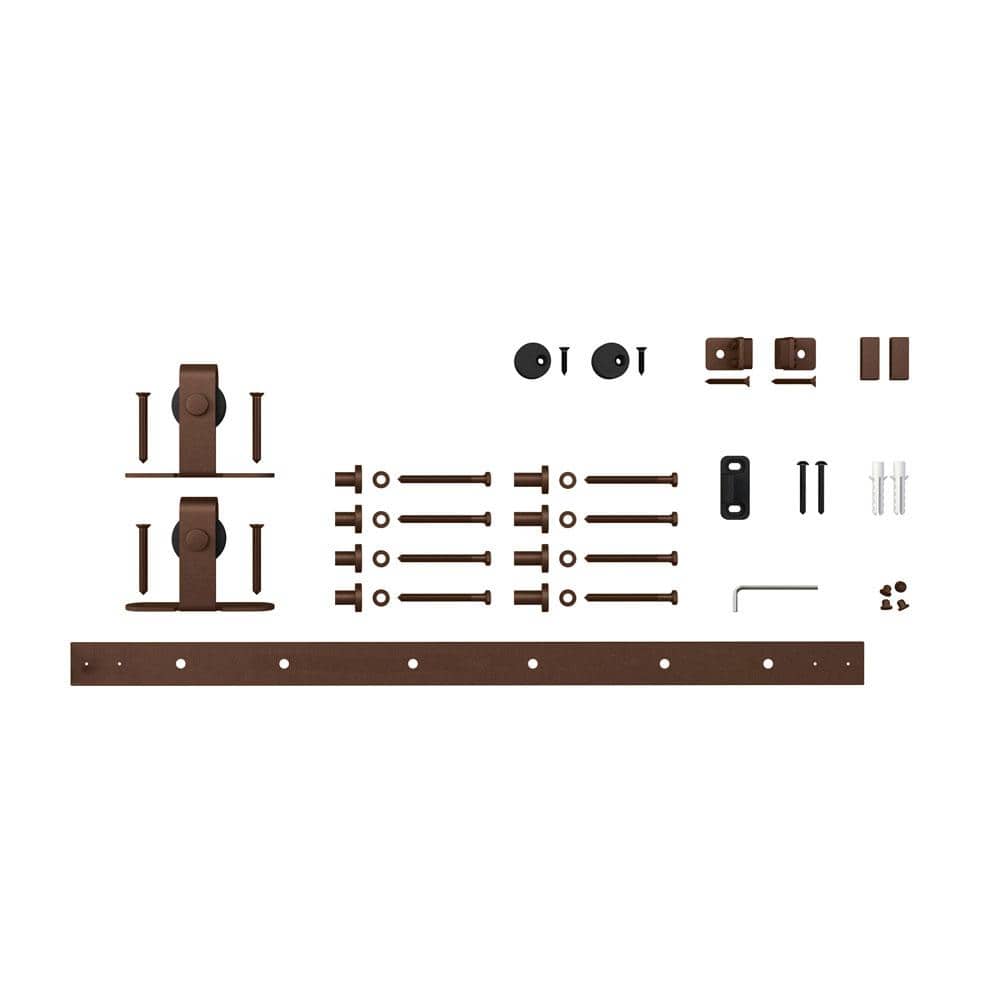 5 ft. Oil Rubbed Bronze Solid Steel Mini Sliding Rolling Barn Door Hardware Kit for Single Furniture Wood Doors price history on PriceWatchPro