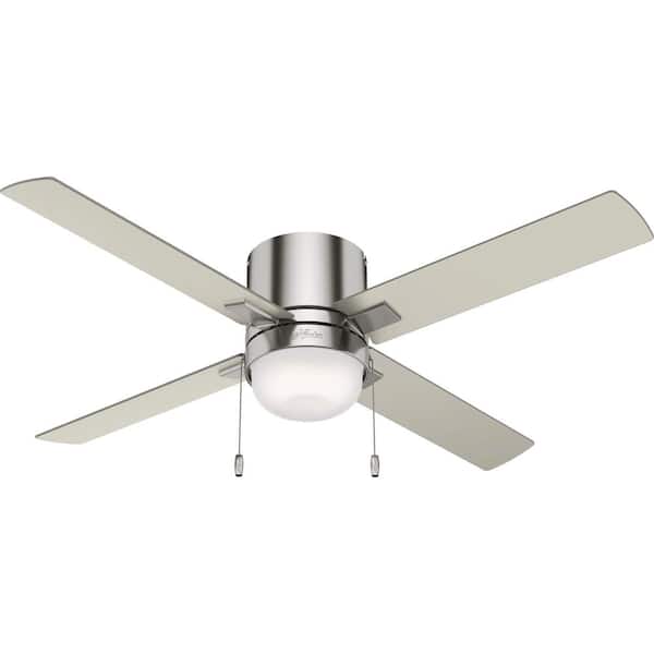Hunter Amberlin 52-in Brushed Nickel with Greyed Walnut/Autumn Walnut