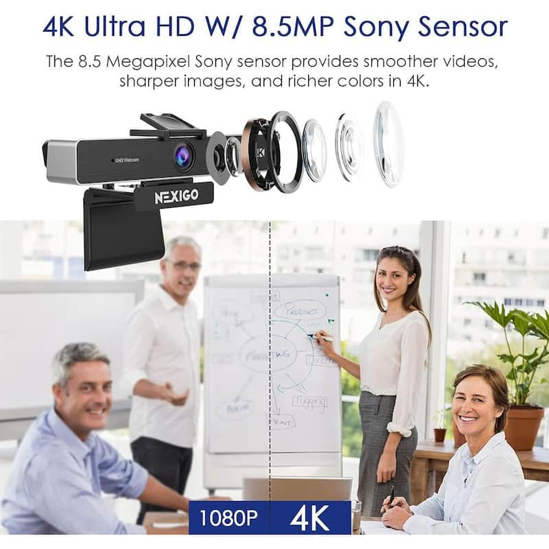 4K USB Webcam with Remote in Black (1-Pack)