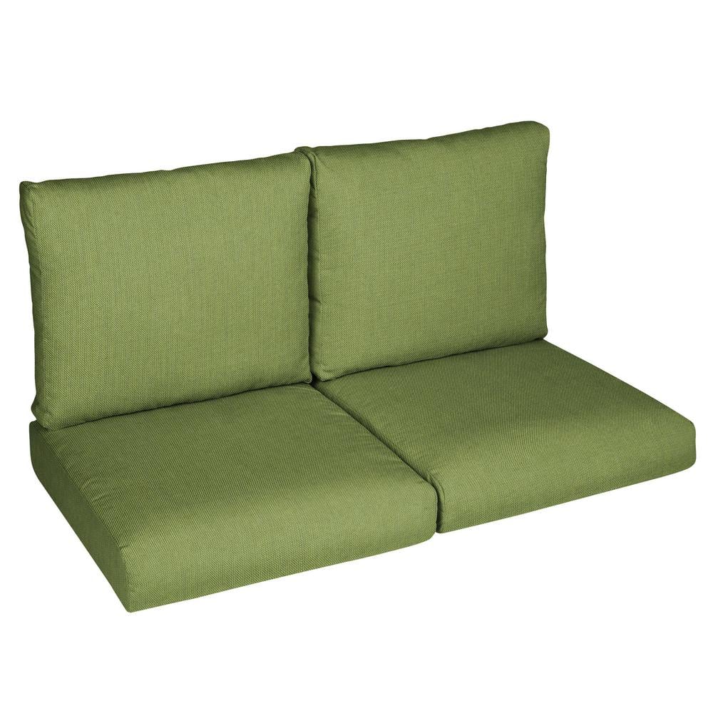 22.5 in. x 22.5 in. x 5 in. (4-Piece) Deep Seating Outdoor Loveseat Cushion in Sunbrella Spectrum Cilantro price history on PriceWatchPro