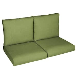 Sorra Home 22.5 in. x 22.5 in. x 5 in. (4-Piece) Deep Seating Outdoor Loveseat Cushion in Sunbrella Spectrum Cilantro