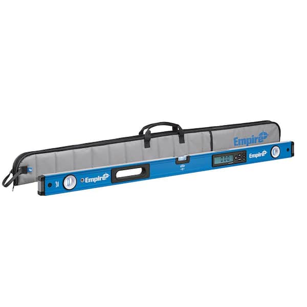 Empire - 48 in. Digital Box Level with Case and 8 in. Magnetic Torpedo Level and Rafter Square in True Blue