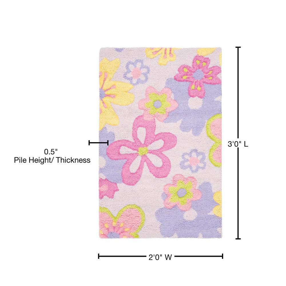 Handmade Multicolor Floral Wool Kids Area Rug 2' x 3'