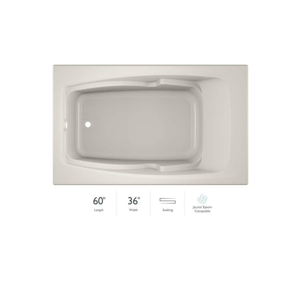 Oyster 60" x 36" Rectangular Drop-In Acrylic Soaking Bathtub