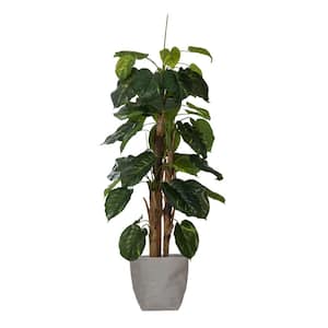 66 in. Tall Artificial Faux Scindapsus Aureus and Banana Skin with Eco-Paper Planter with Eco Planter
