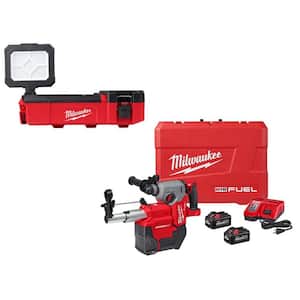 M12 12V Lithium-Ion Cordless PACKOUT Flood Light and M18 FUEL 1 in. SDS-Plus Rotary Hammer/Dust Extractor Kit