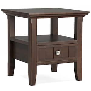 Acadian 19 in. Brunette Brown Square End Table with Drawer