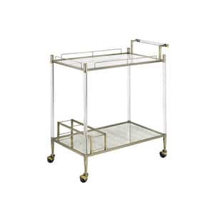 39 in. Silver and Gold Convenient Kitchen Cart