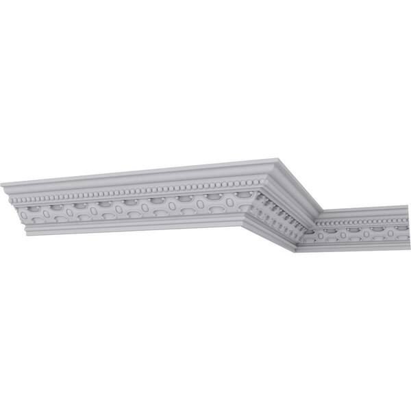 Ekena Millwork 4-1/8 in. x 4-1/8 in. x 94-1/2 in. Polyurethane Zadlo Crown Moulding