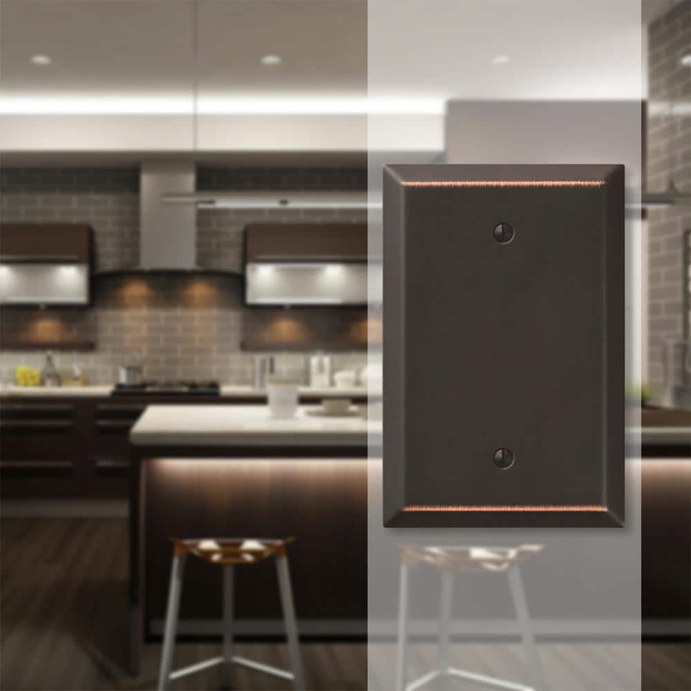 Amerelle 463BDB Oversized Wallplate, 1 Blank, Steel, Aged Bronze, 1-Pack