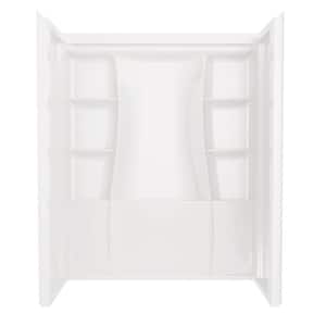 Classic 500 60 in. W x 73.25 in. H x 32 in. D 3-Piece Direct-to-Stud Alcove Shower Surrounds in High Gloss White