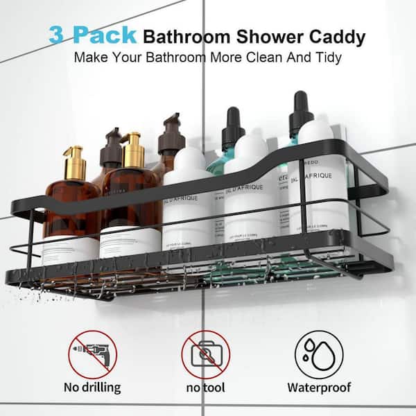 Dracelo Brown 4-Tier Adjustable Shelves Shower Caddy Corner for Bathroom, Bathtub  Storage Organizer for Shampoo Accessories B08MZY6GRG - The Home Depot