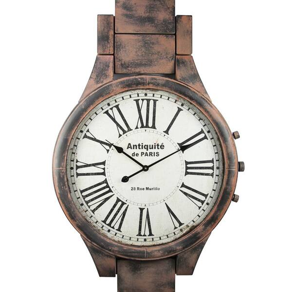 Yosemite Home Decor Pop's Distressed Brown Wristband Wall Clock