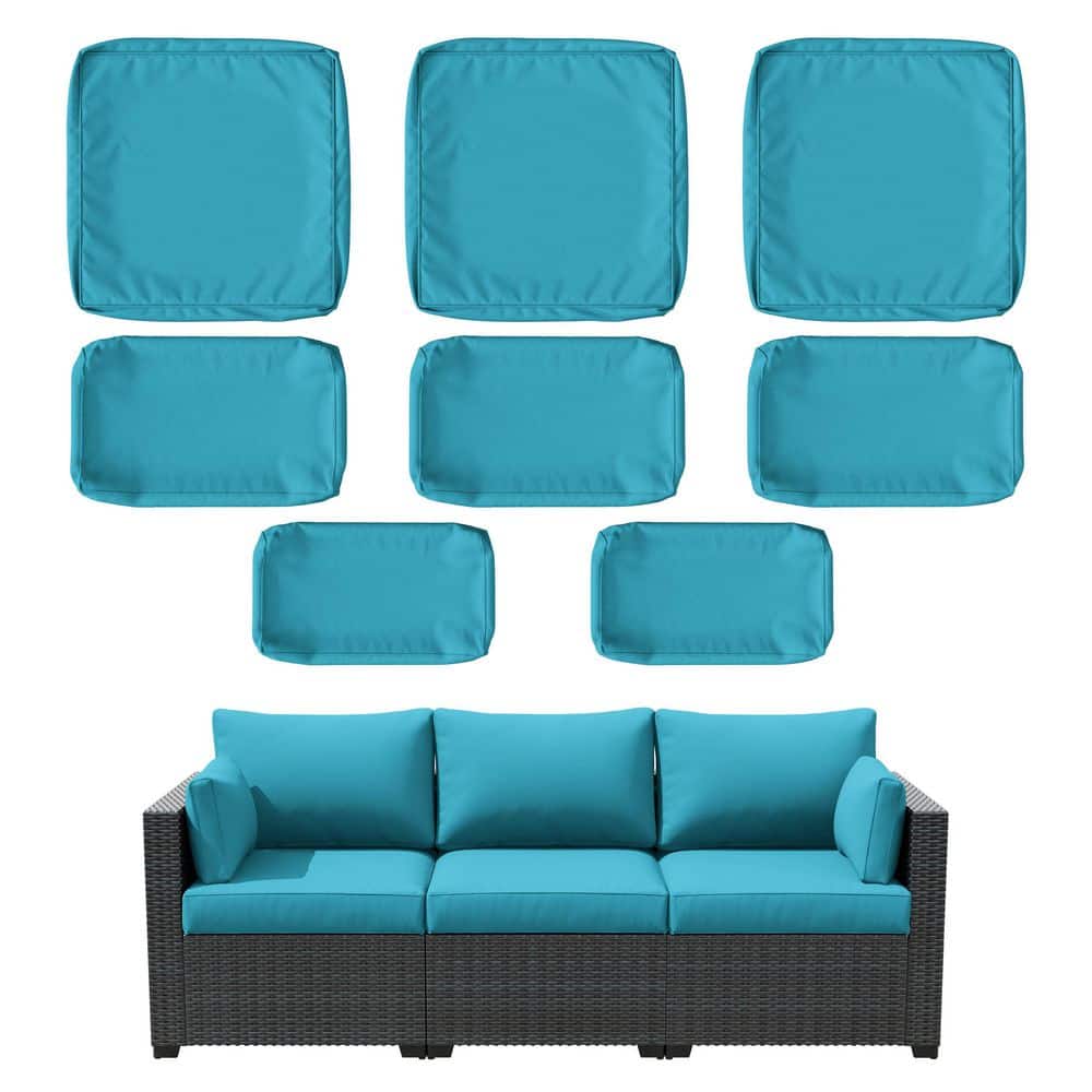 8-Piece 25.6 in. Outdoor Replacement Lounge Cushion Covers Lake Blue price history on PriceWatchPro