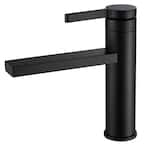 Single Handle Single Hole Modern Bathroom Faucet in Matte Black
