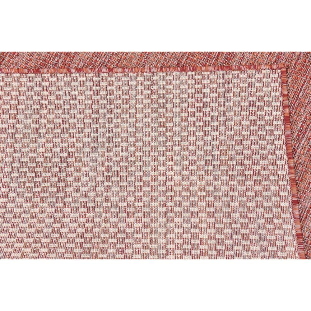 Rust Red Synthetic 4' x 6' Reversible Outdoor Rug
